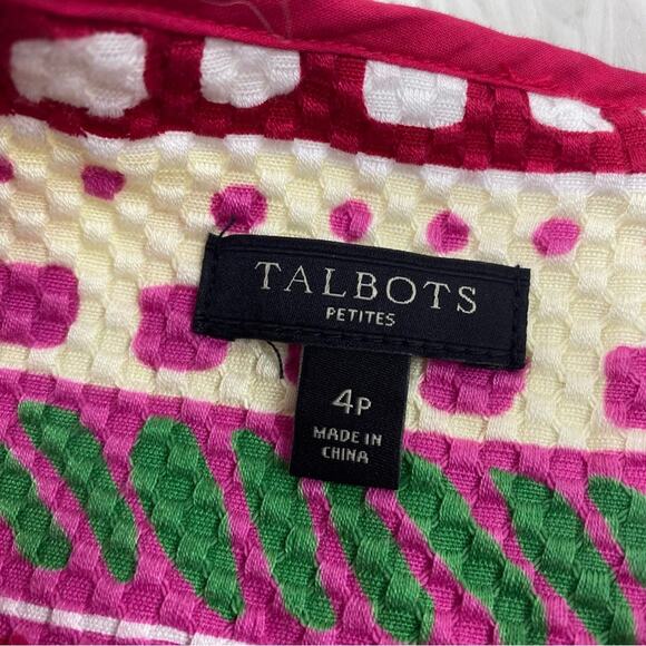 Talbot's Women's Seersucker Cotton Sheath Dress Pink Size 4P Striped - Picture 7 of 8